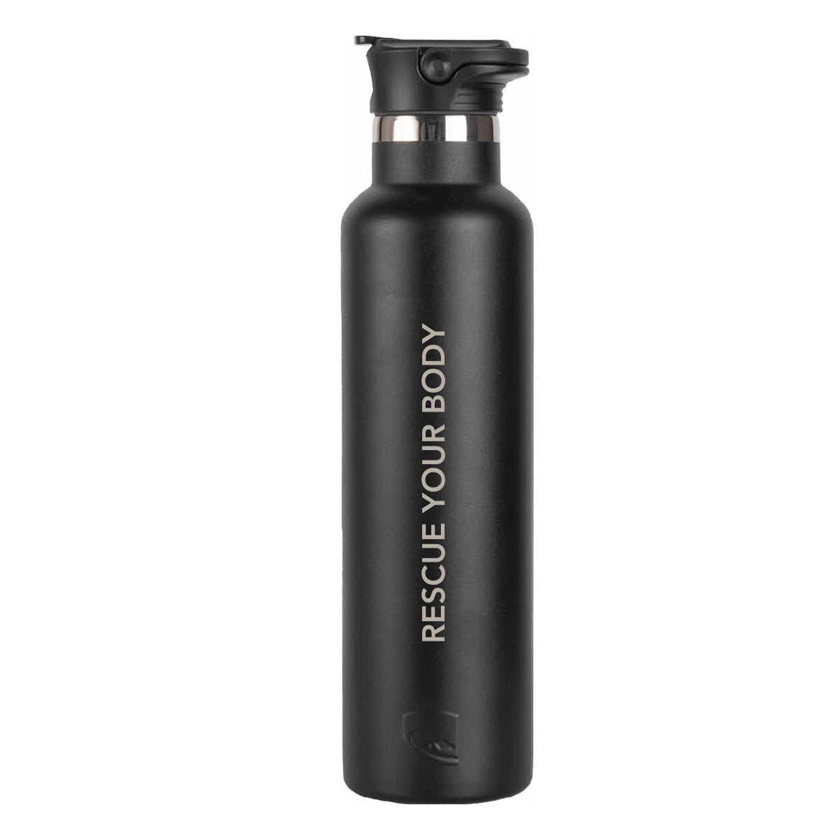 Lizzard 750ml Stainless Steal Flask – Black – SOS Hydration